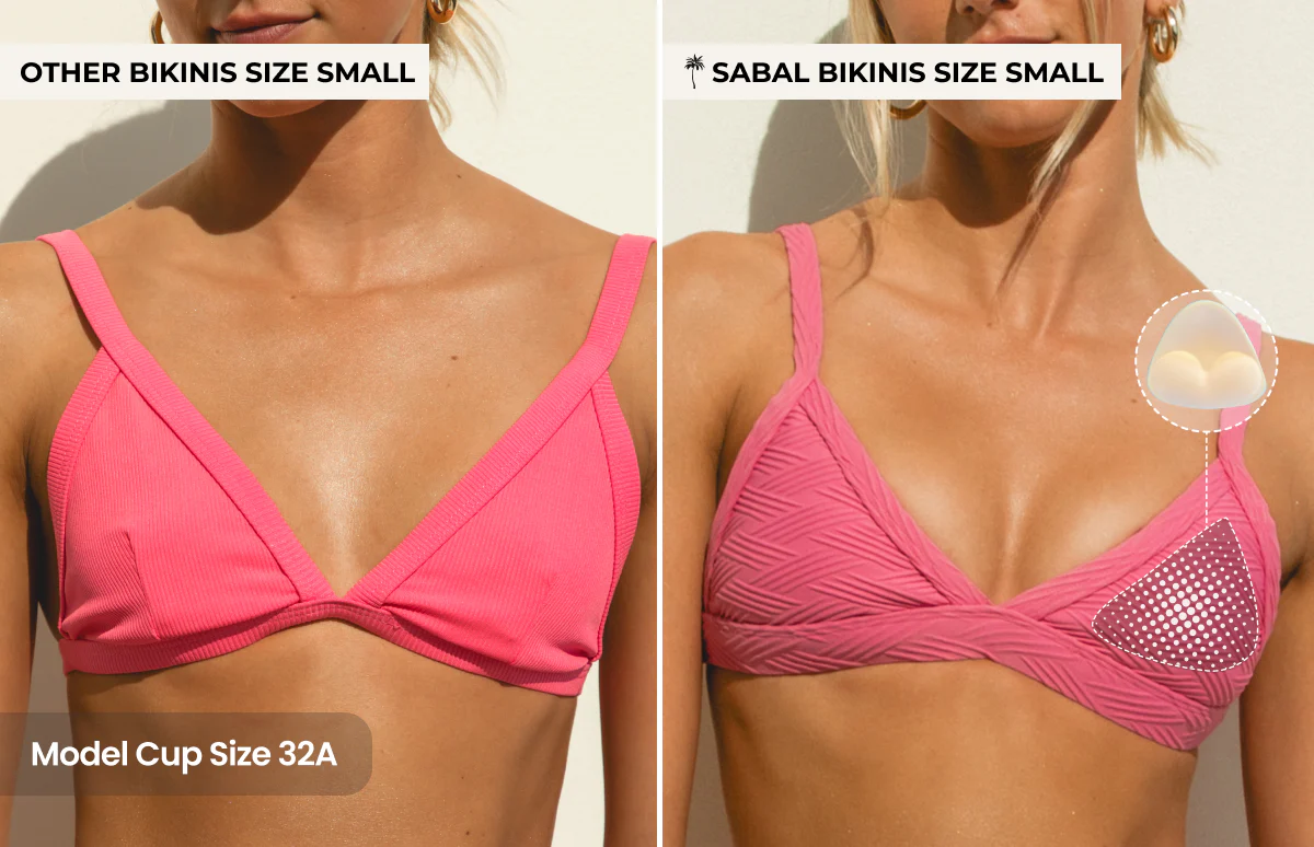 Cleavage-Enhancing Seaside Bikini Top - Pink Tides - Image 4